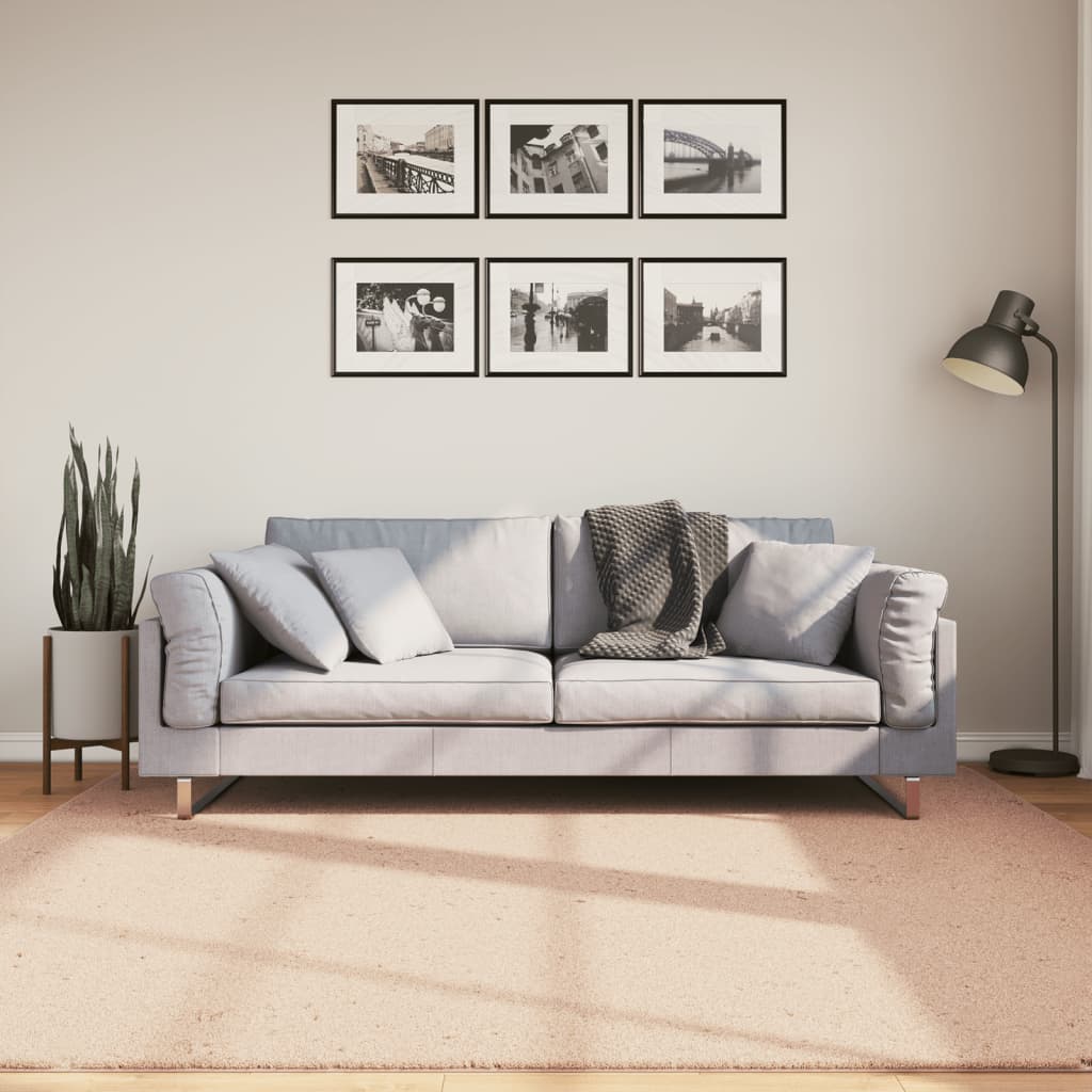 Kilimas HUARTE, rausvos spalvos, 200x200cm, trumpi šereliai