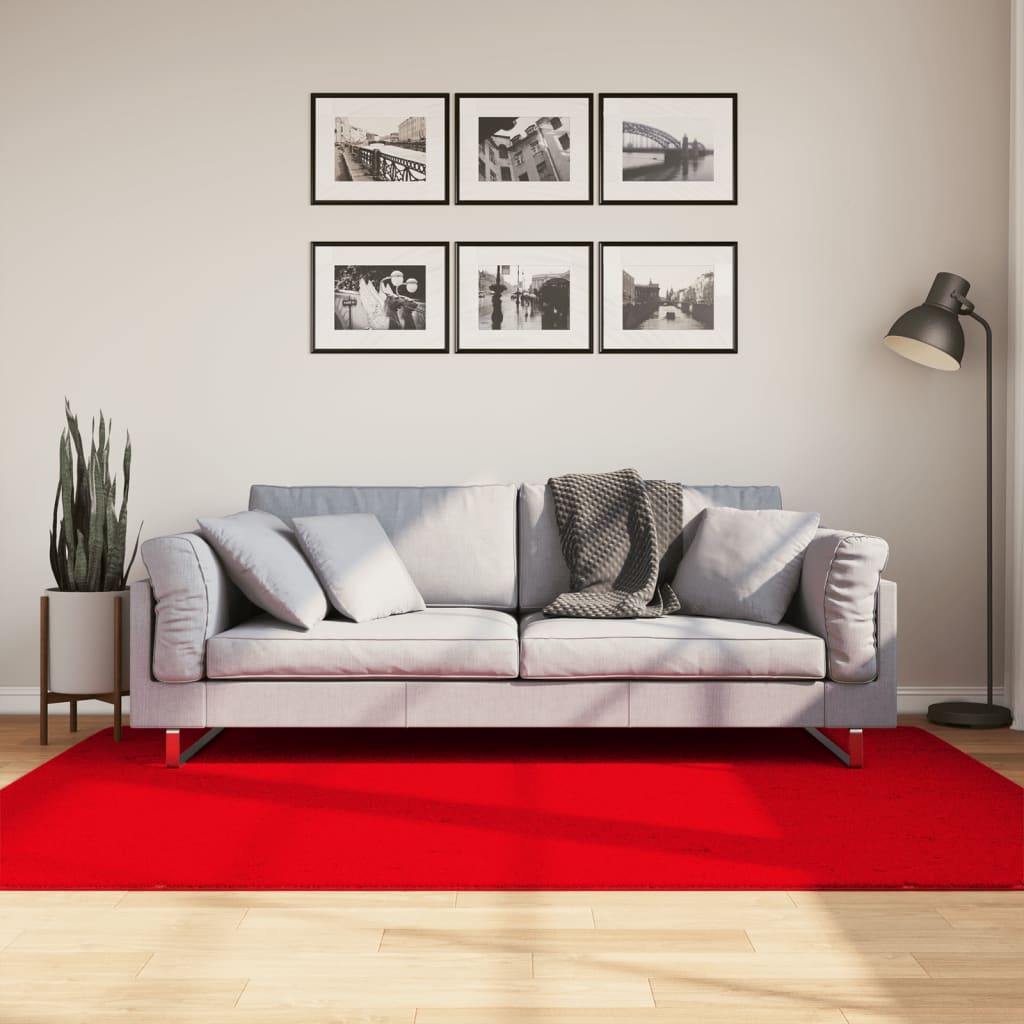 Kilimas HUARTE, raudonos spalvos, 140x200cm, trumpi šereliai