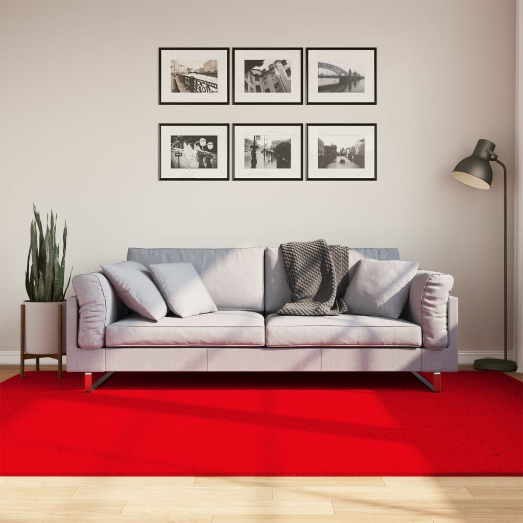 Kilimas HUARTE, raudonos spalvos, 160x230cm, trumpi šereliai