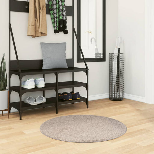 Shaggy kilimas PAMPLONA, smėlio, 80cm skersmens