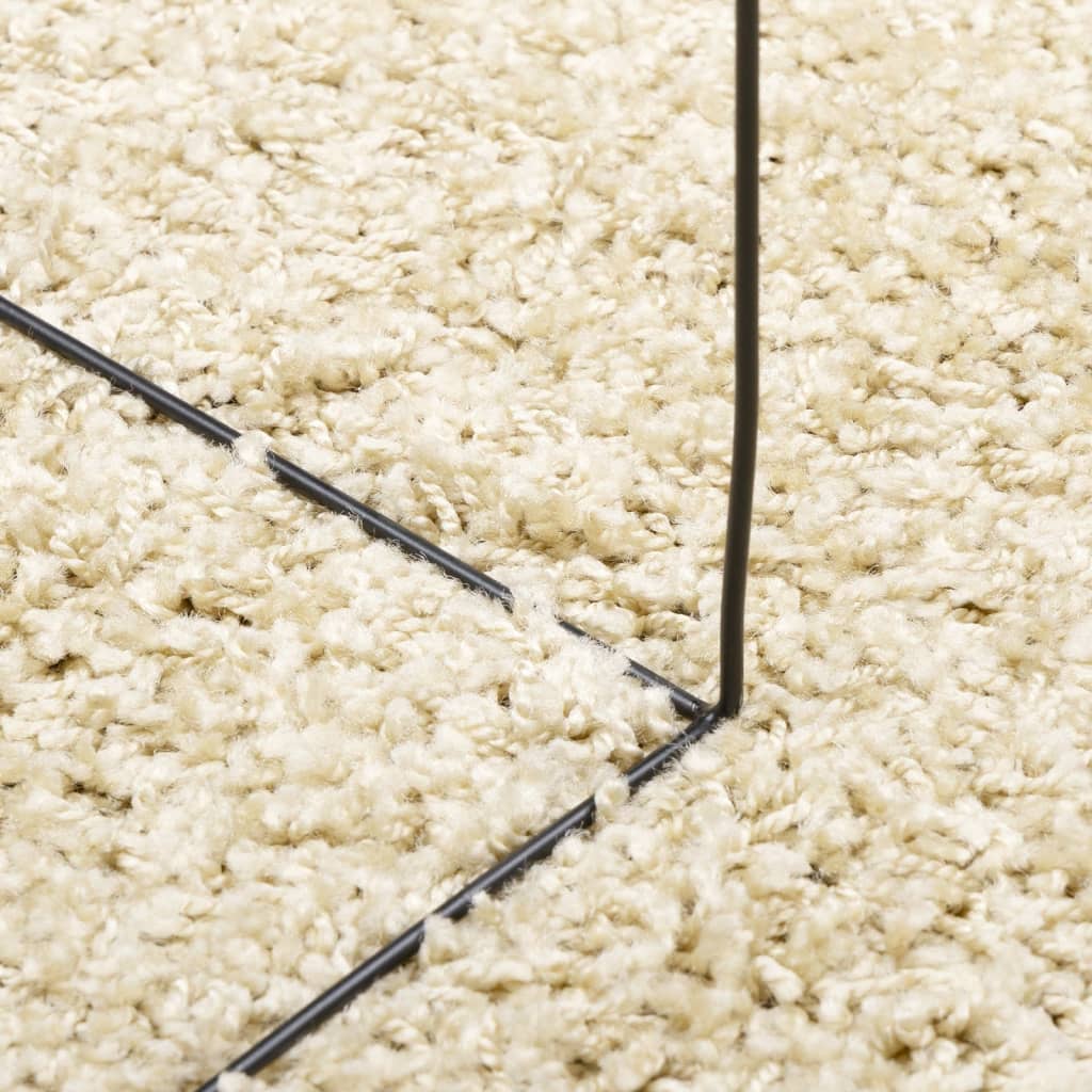 Shaggy kilimas PAMPLONA, auksinis, 160x160cm, aukšti šereliai