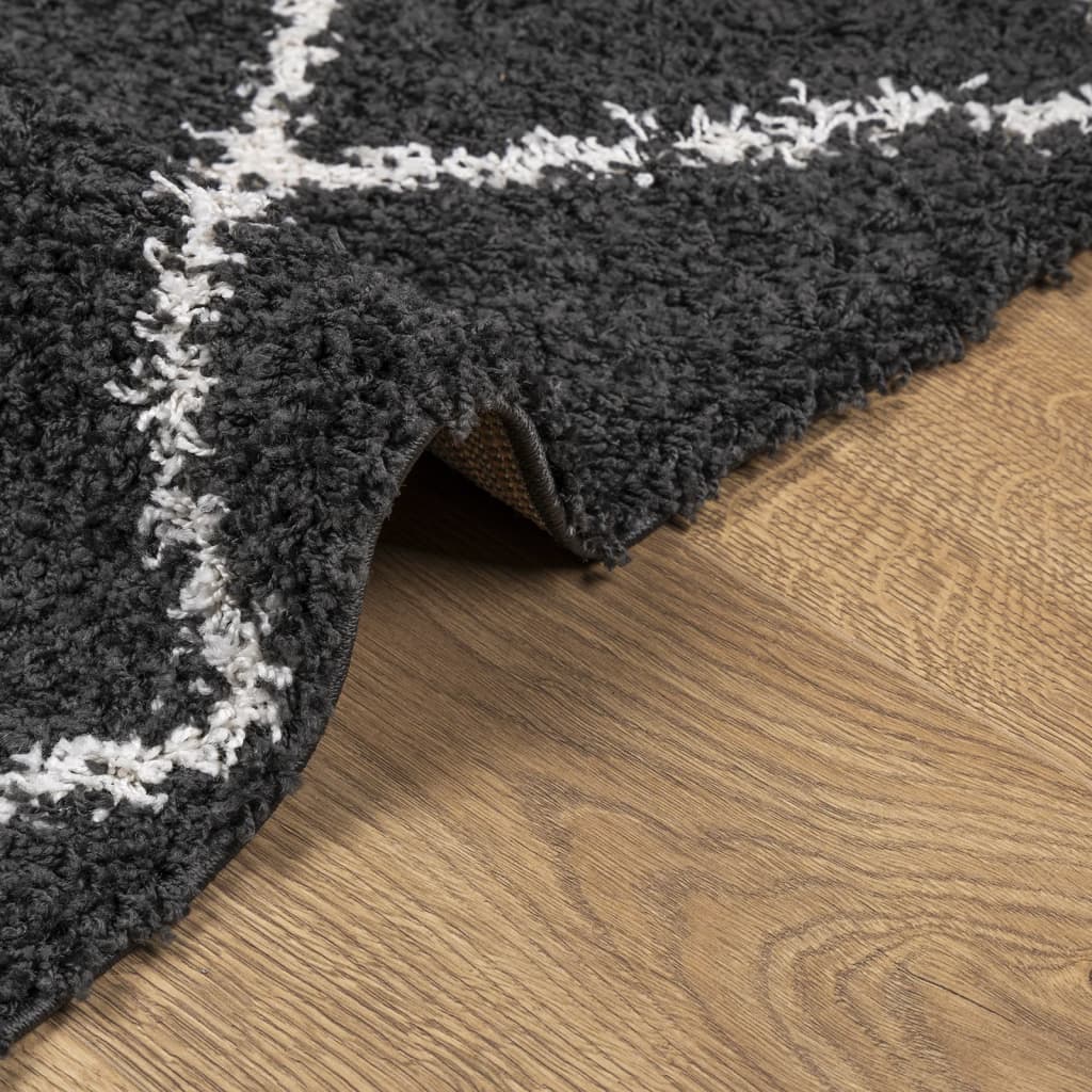 Shaggy kilimas PAMPLONA, juodas ir kreminis, 200x280cm