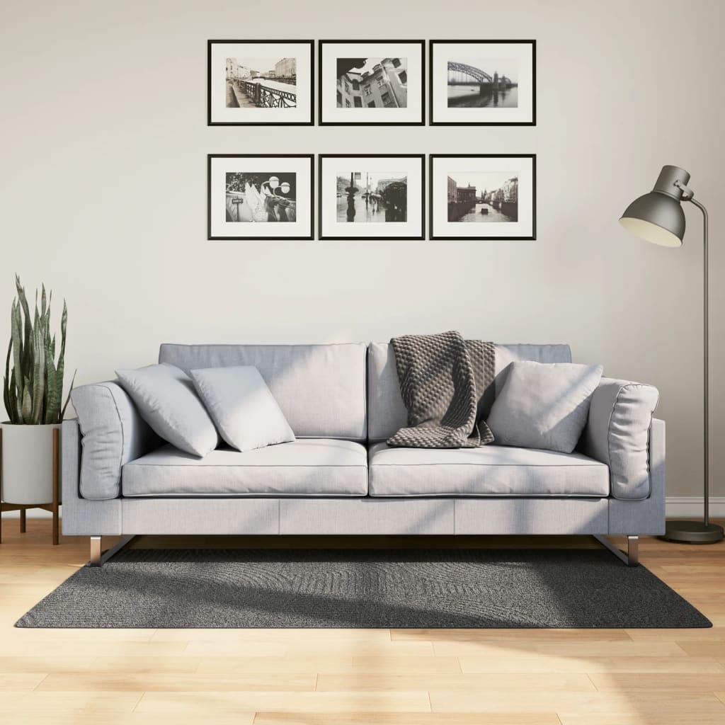 Kilimas IZA, antracito, 80x150cm, trumpi šereliai