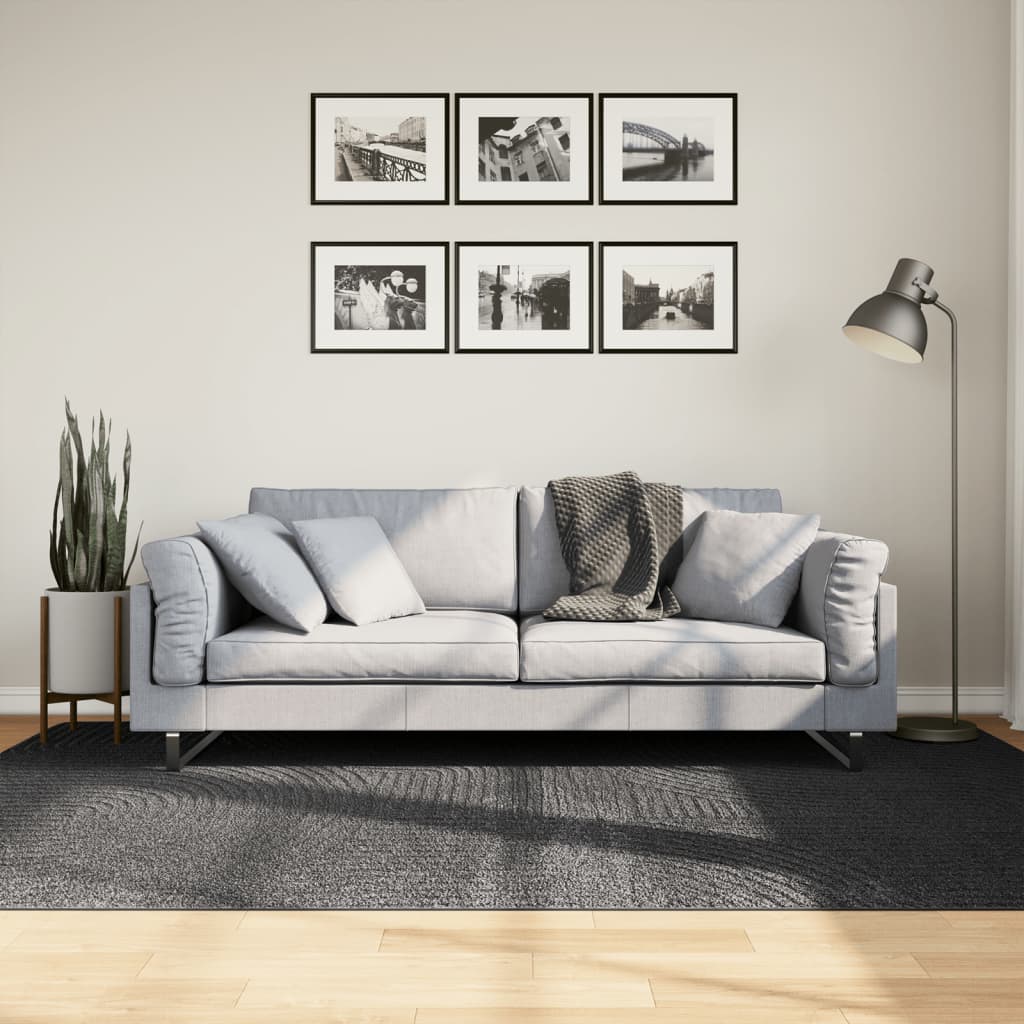 Kilimas IZA, antracito, 160x230cm, trumpi šereliai