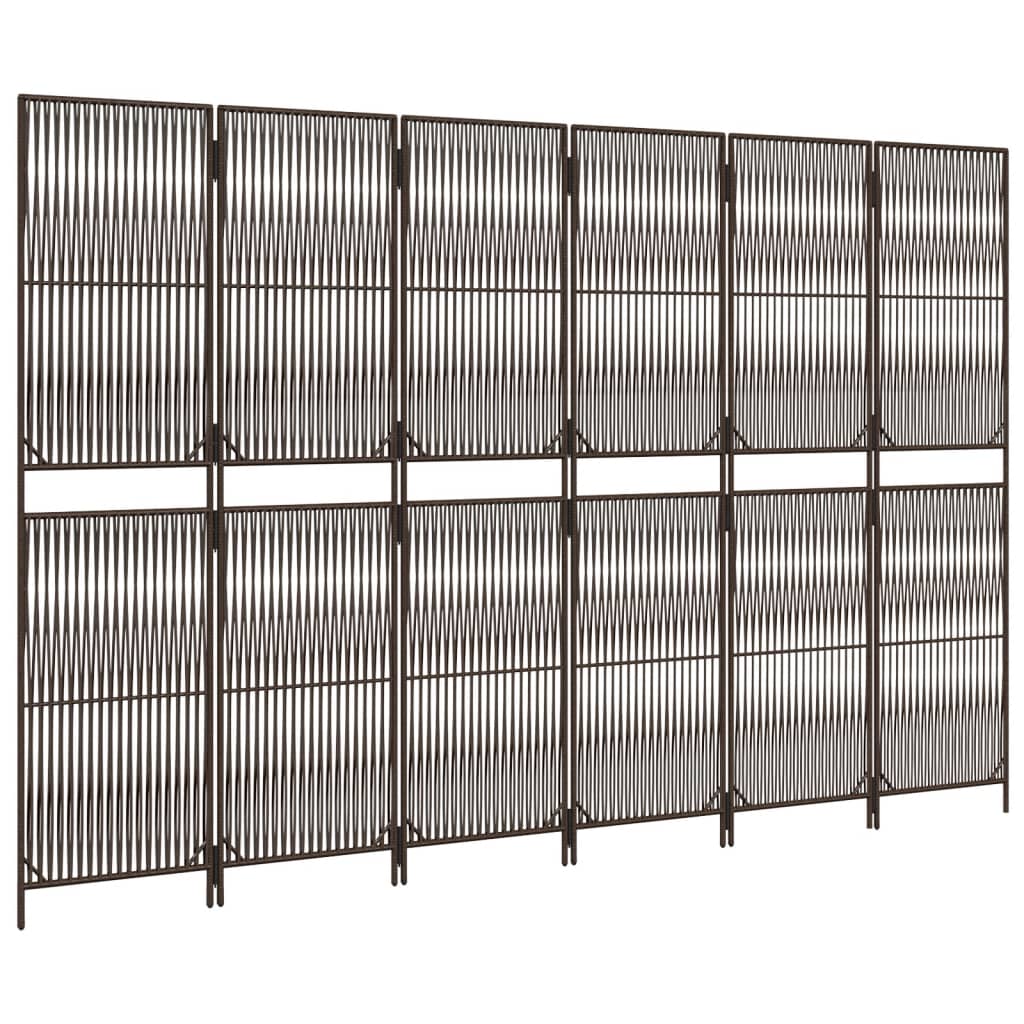 Kambario pertvara, 6 segmentai, rudos spalvos, poliratanas