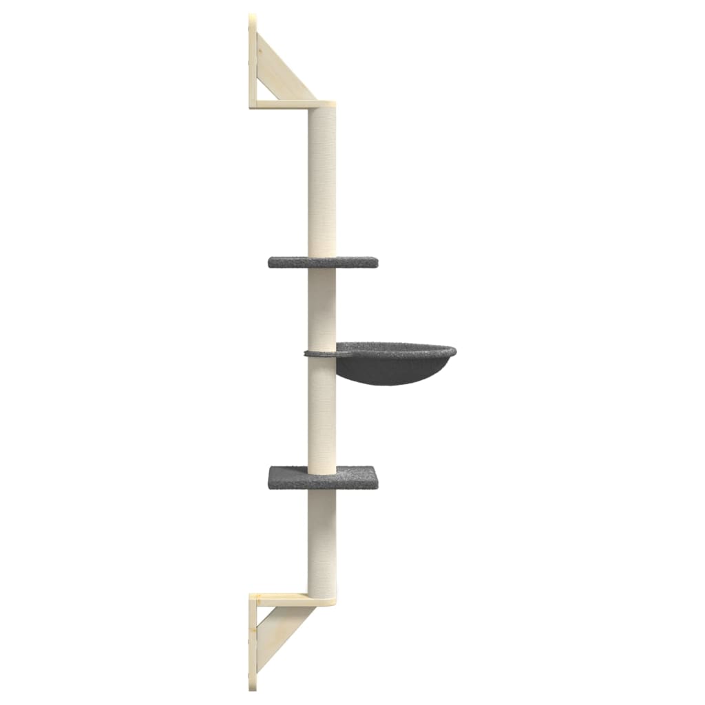 Draskyklė katėms su draskymo stovu, tamsiai pilka, 142,5cm
