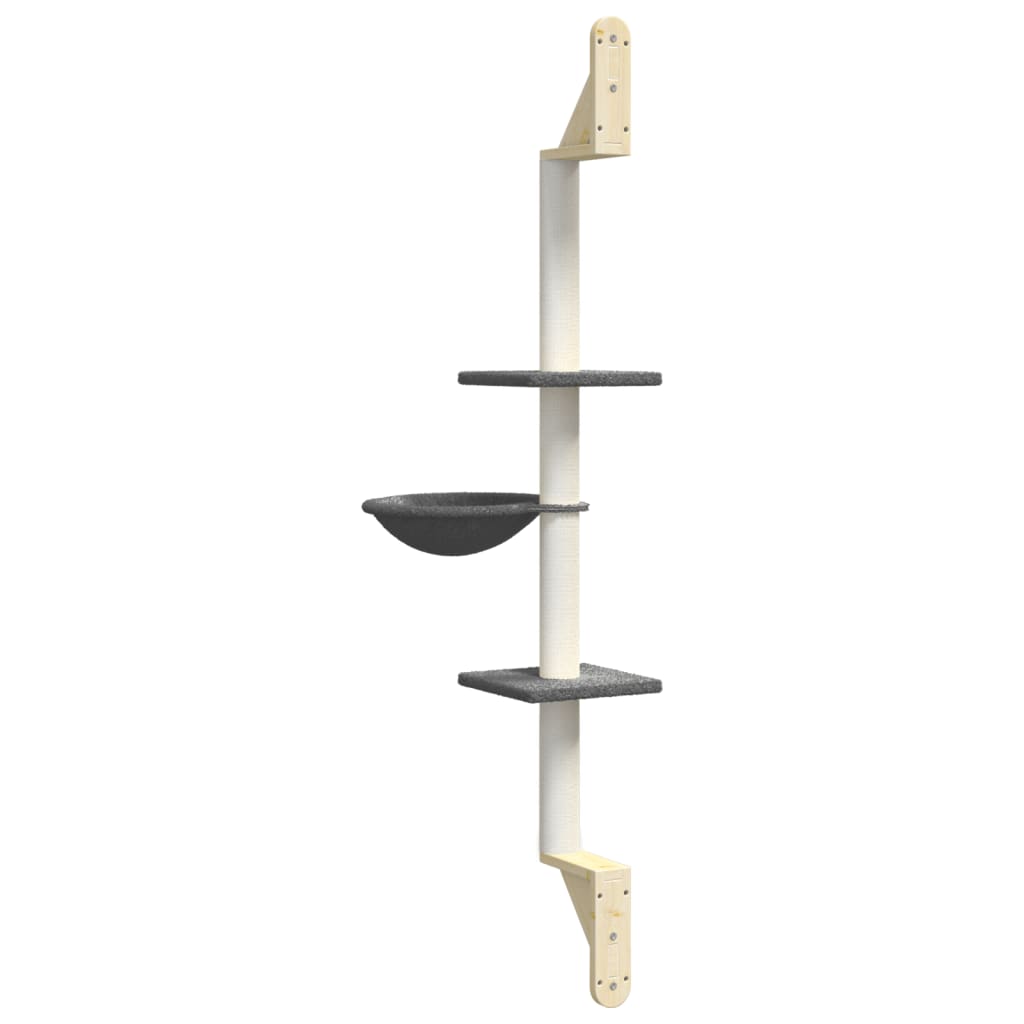 Draskyklė katėms su draskymo stovu, tamsiai pilka, 142,5cm