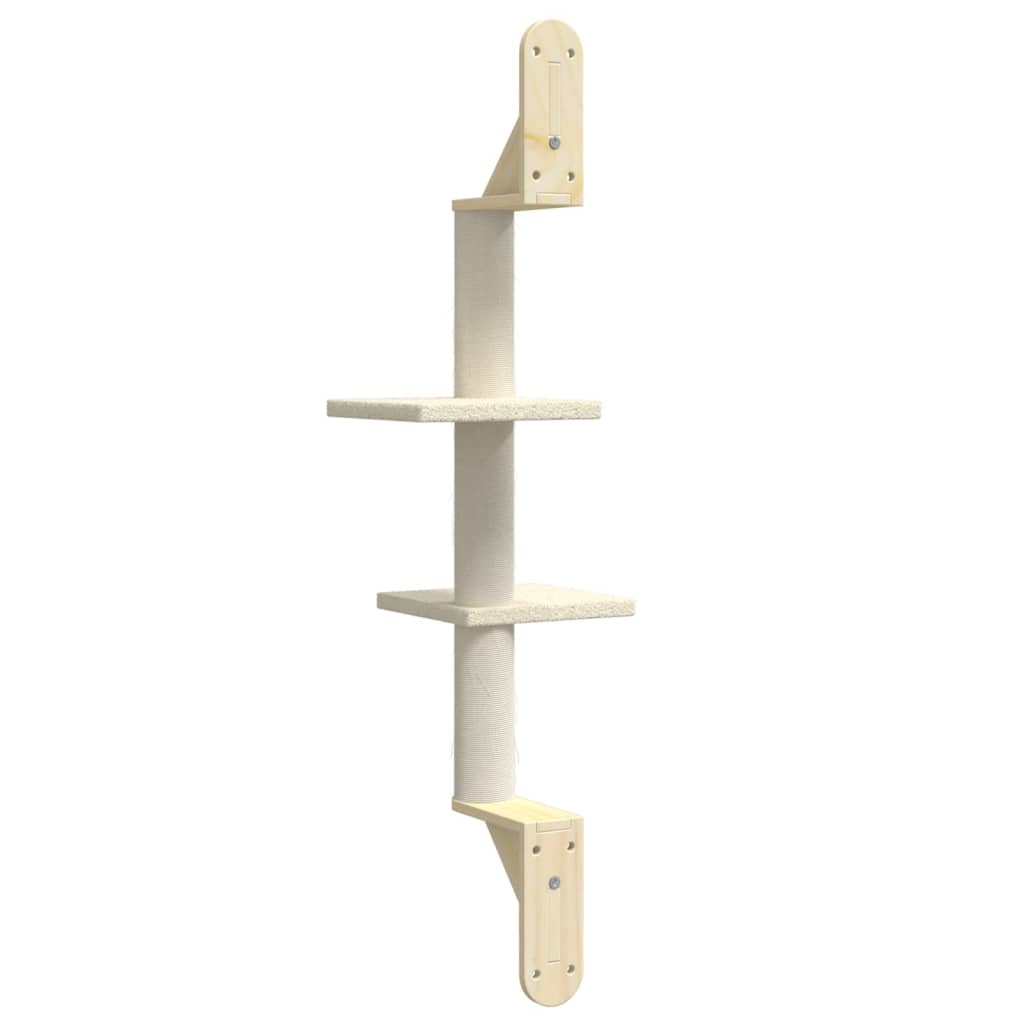 Draskyklė katėms su draskymo stovu, kreminė, 108cm