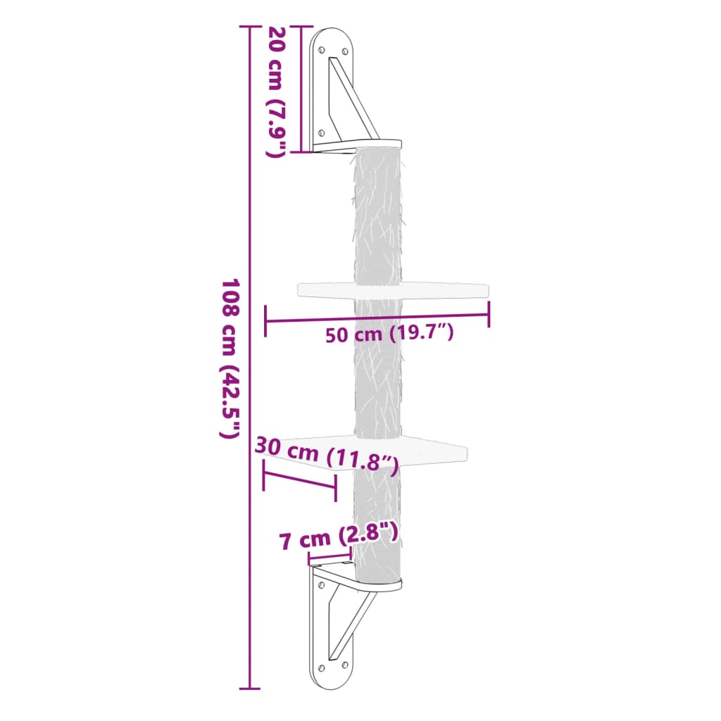 Draskyklė katėms su draskymo stovu, kreminė, 108cm