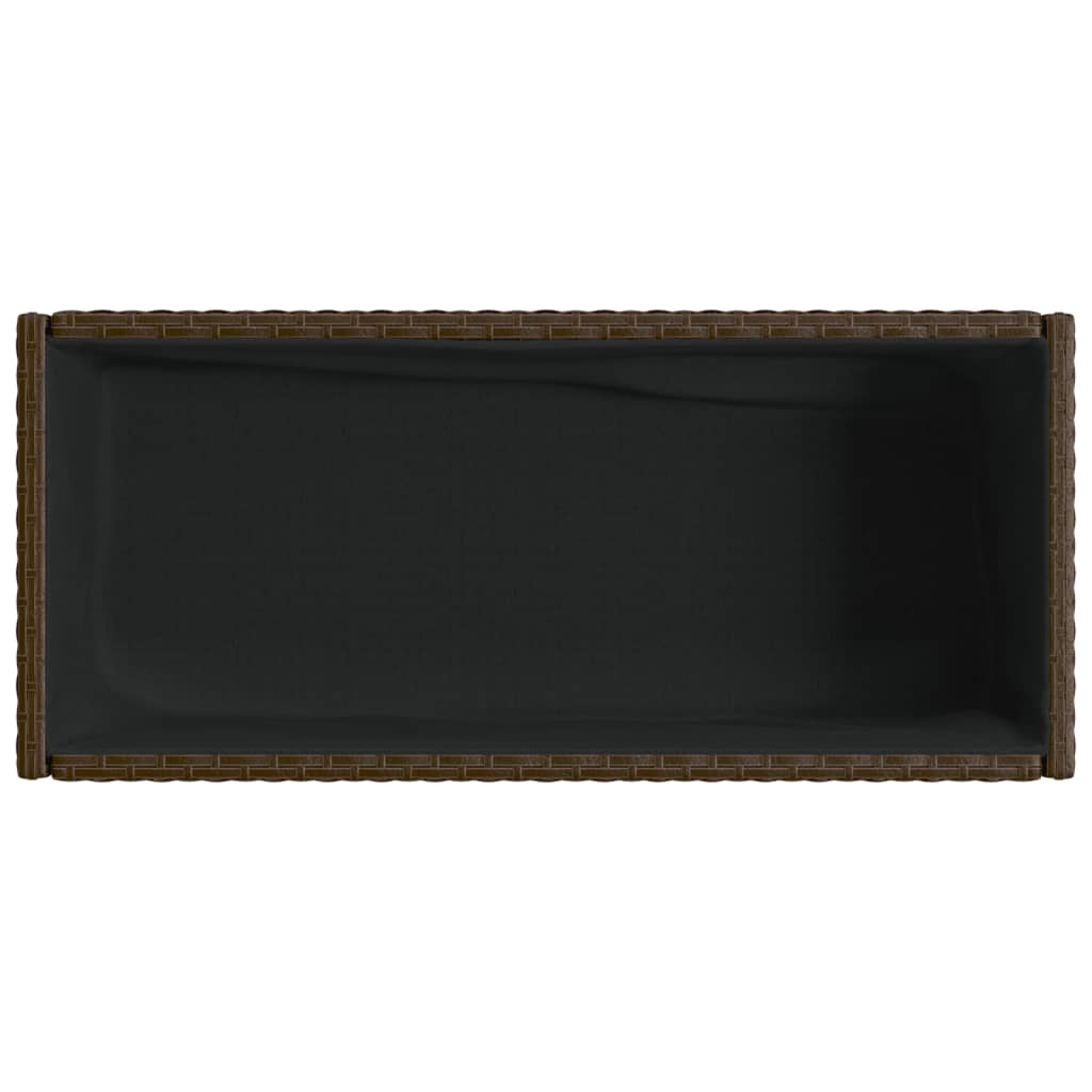 Sodo loveliai su lentyna, 2vnt., rudi, 70x28x70cm, poliratanas