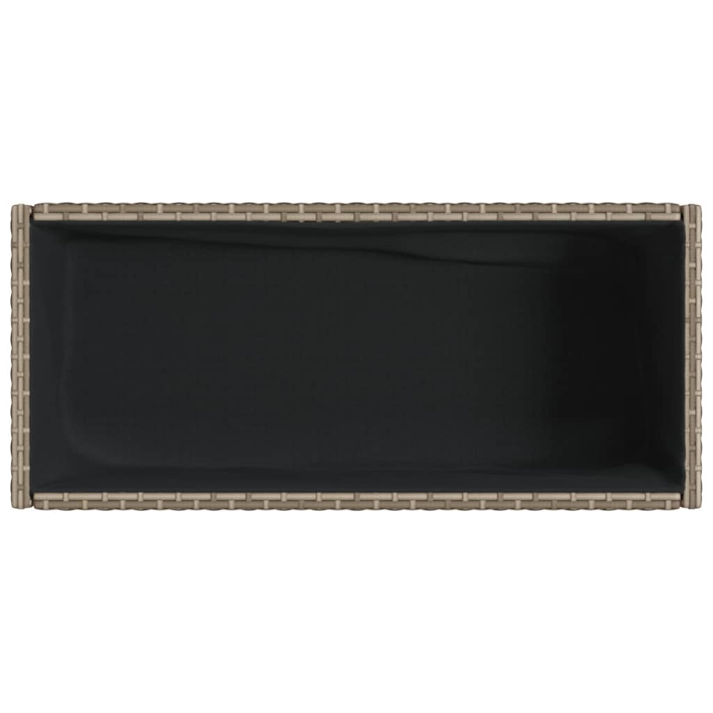 Sodo loveliai su lentyna, 2vnt., pilki, 70x28x70cm, poliratanas