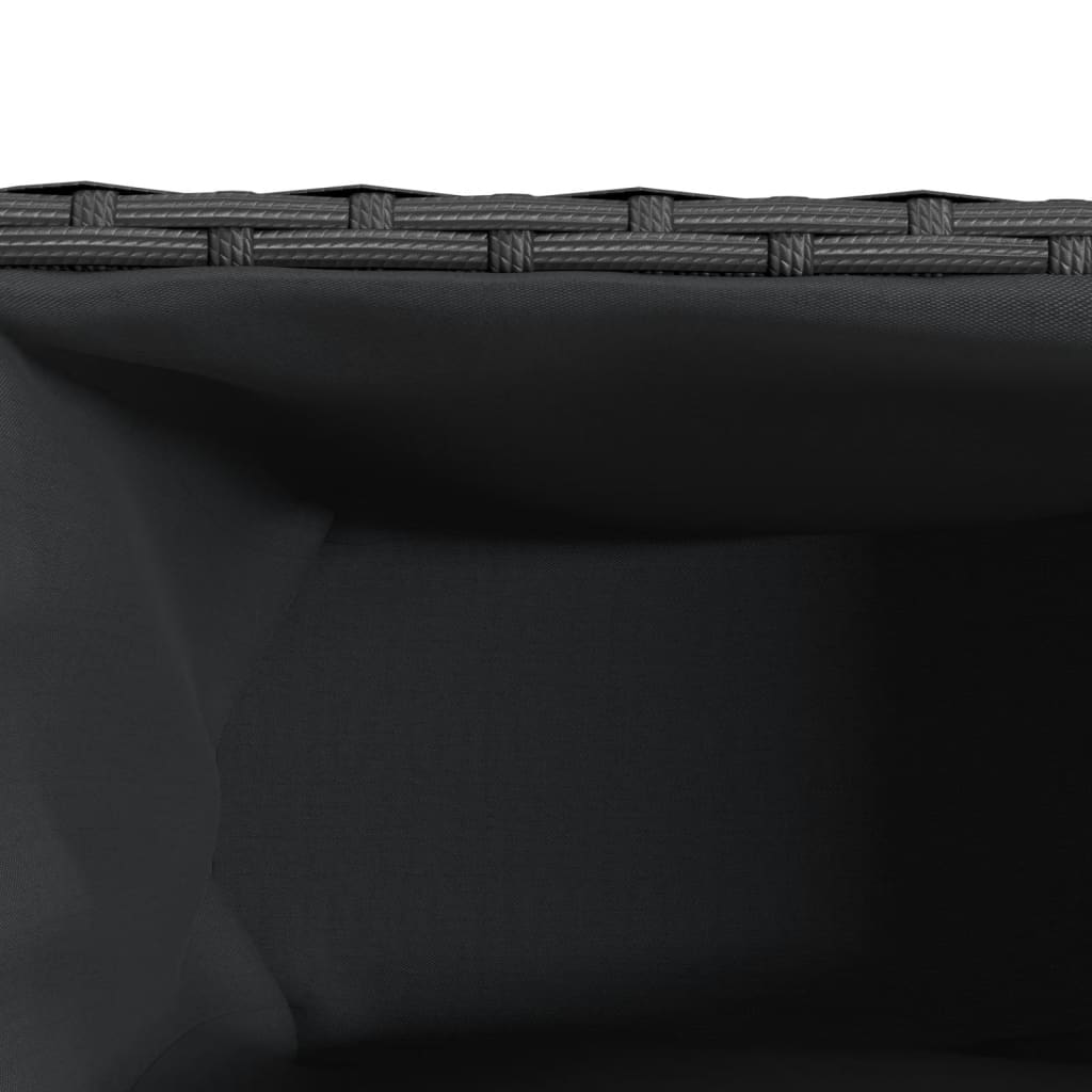 Sodo loveliai su vazonais, 2vnt., juodi, 105x30x32cm, ratanas