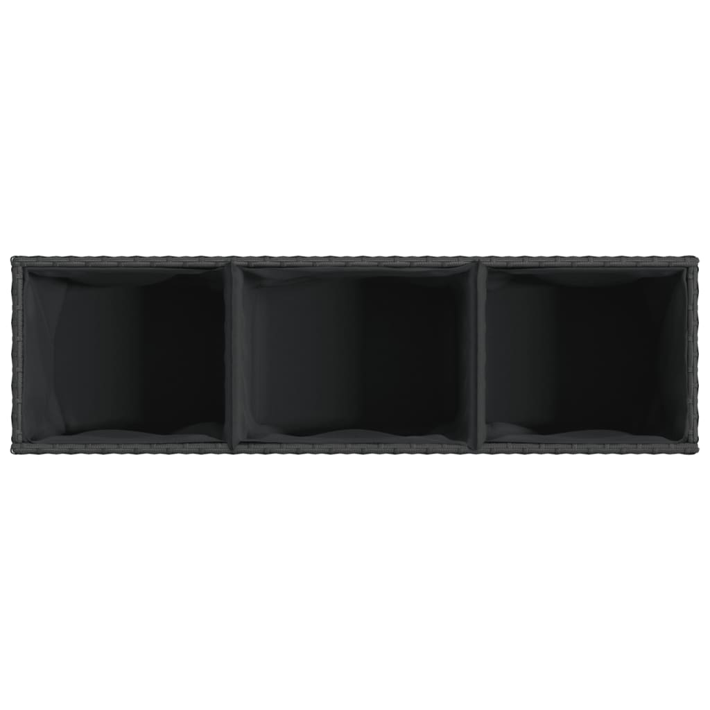 Sodo loveliai su ratukais, 2vnt., juodi, 107x32x38cm, ratanas