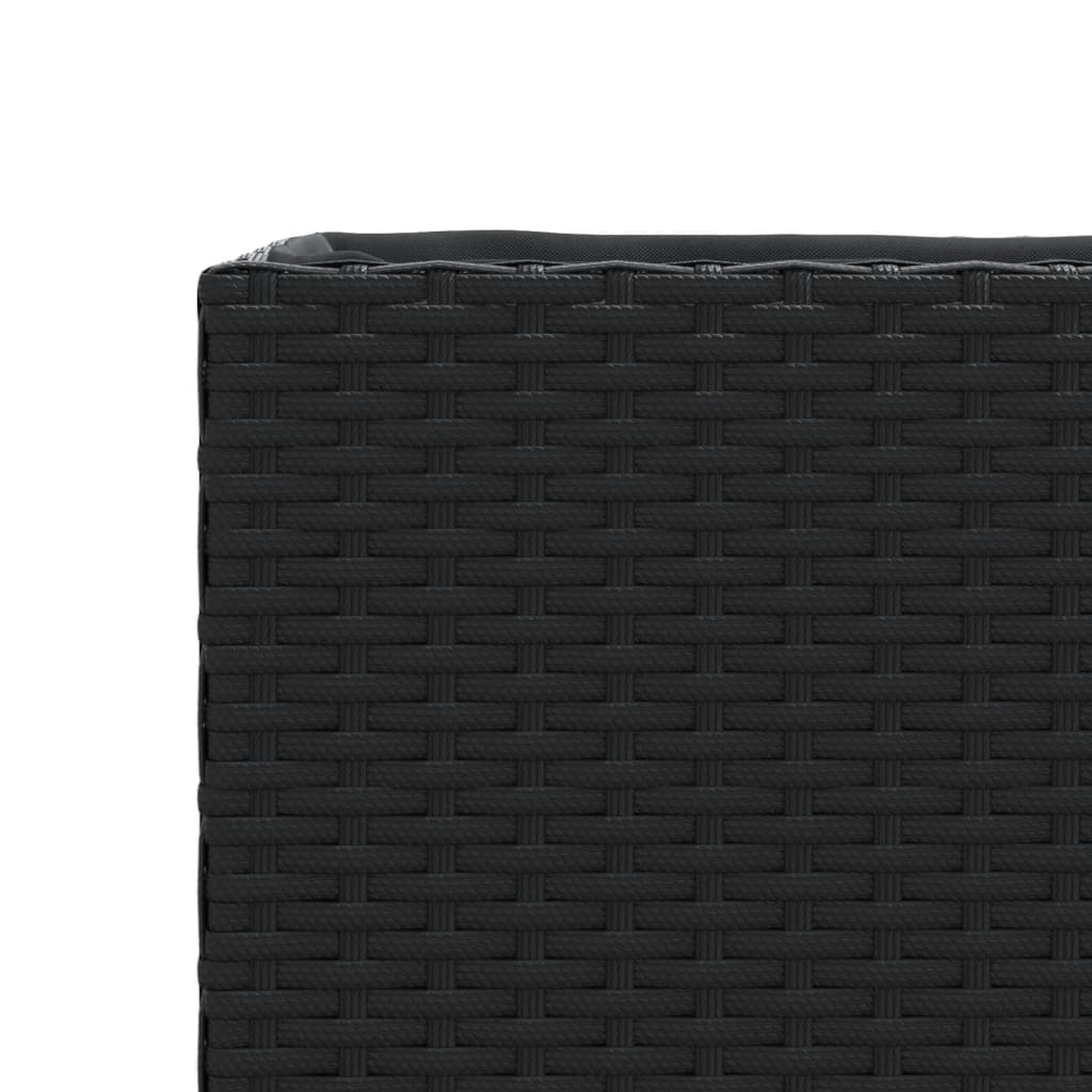 Sodo loveliai su ratukais, 2vnt., juodi, 107x32x38cm, ratanas