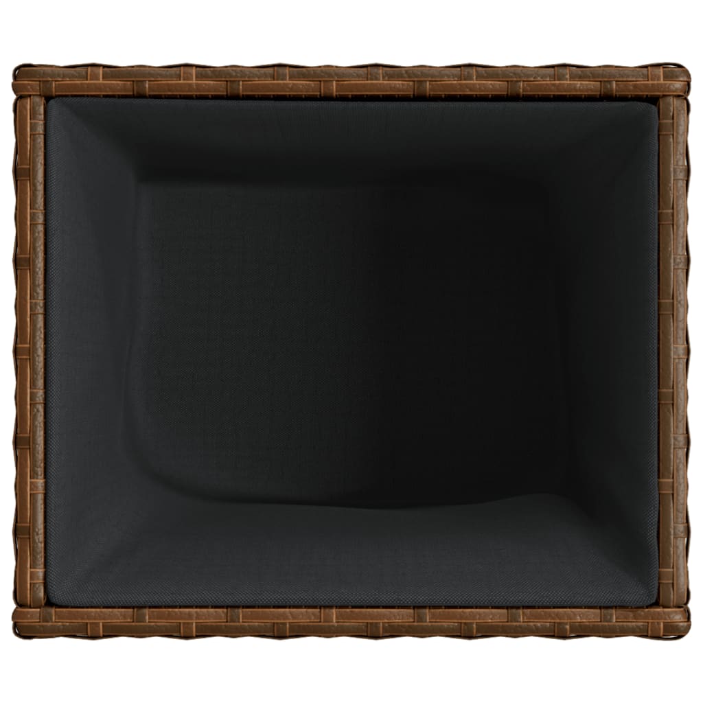 Sodo vazonai, 2 vnt., rudi, 36x30x32cm, poliratanas