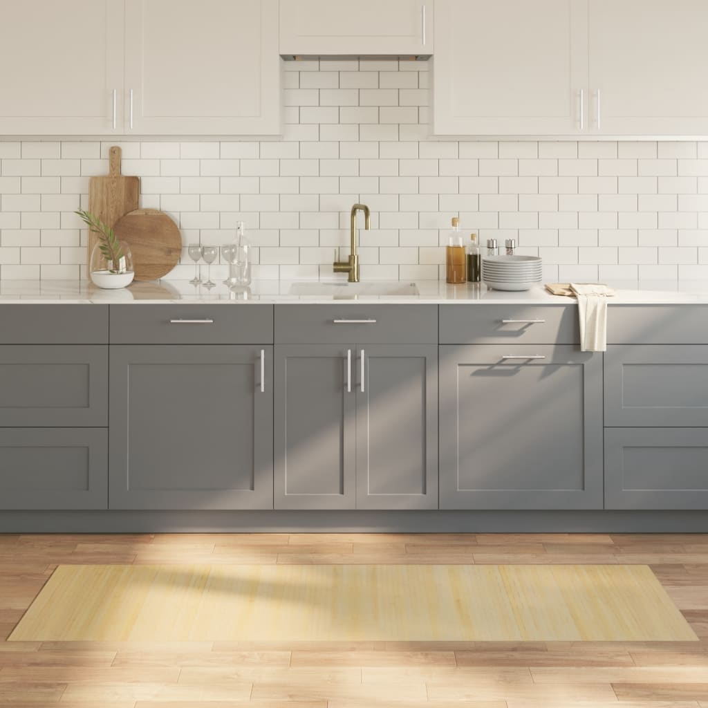 Kilimas, šviesus natūralus, 60x200cm, bambukas, stačiakampis