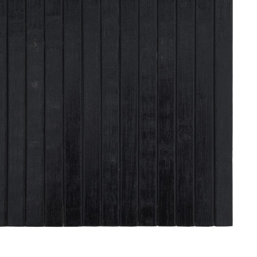 Kilimas, juodos spalvos, 100x500cm, bambukas, stačiakampis