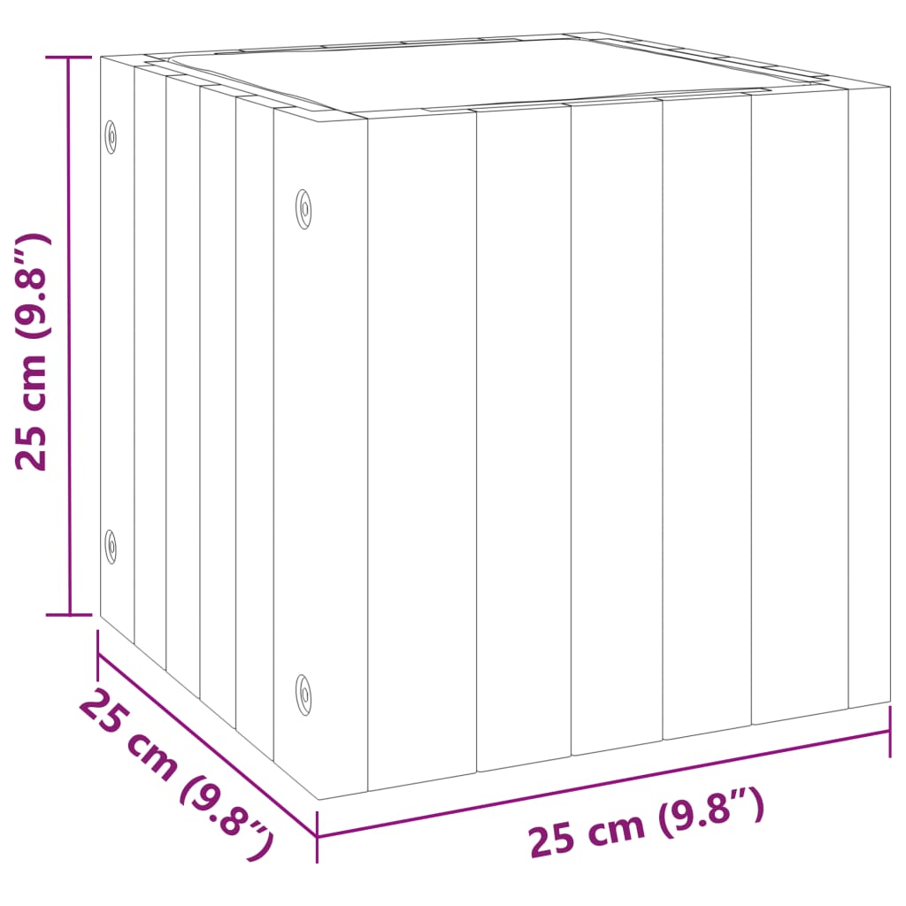 Sodo lovelis, 25x25x25cm, akacijos medienos masyvas