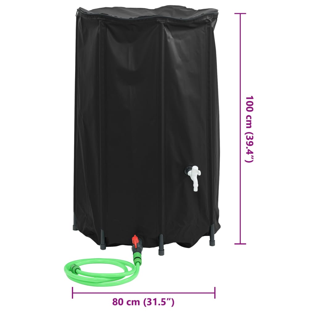 Vandens talpa su čiaupu, sulankstoma, 500l, PVC