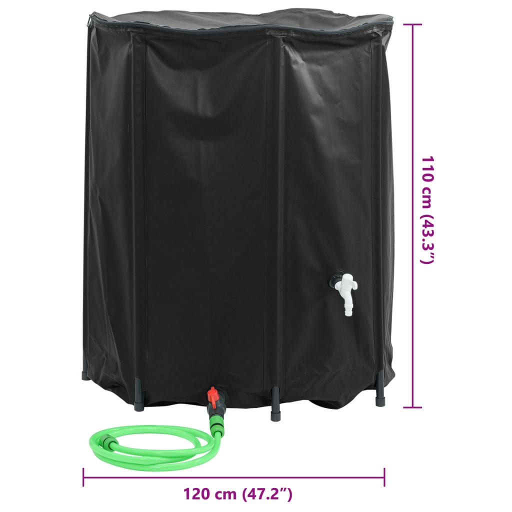 Vandens talpa su čiaupu, sulankstoma, 1250l, PVC