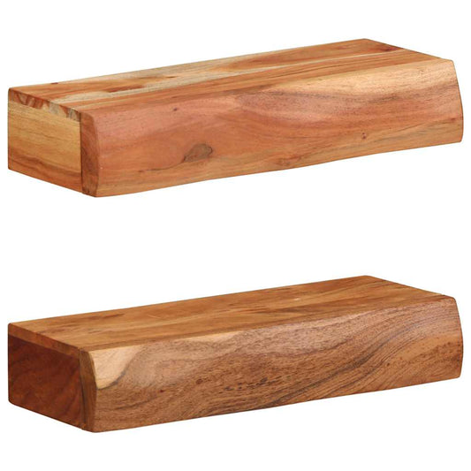 Sieninės lentynos, 2vnt., 40x17x8cm, akacijos masyvas