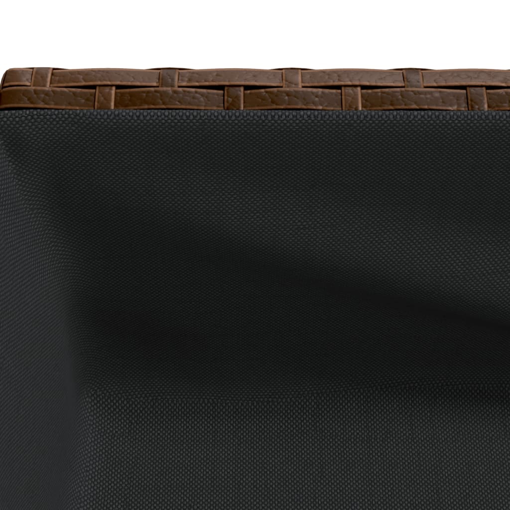 Sodo lovelis su lentyna, rudos spalvos, poliratanas