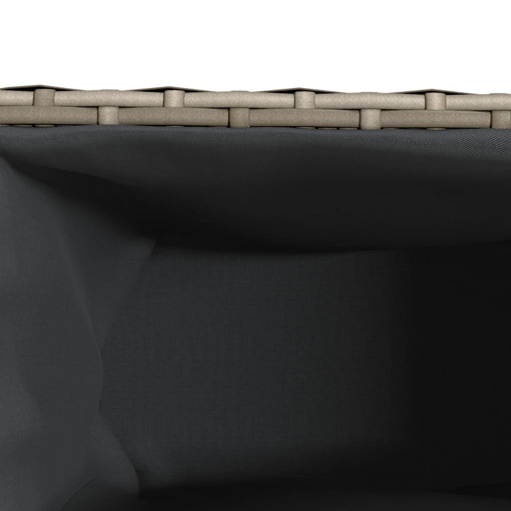 Sodo lovelis su 3 vazonais, pilkas, 105x30x32cm, poliratanas