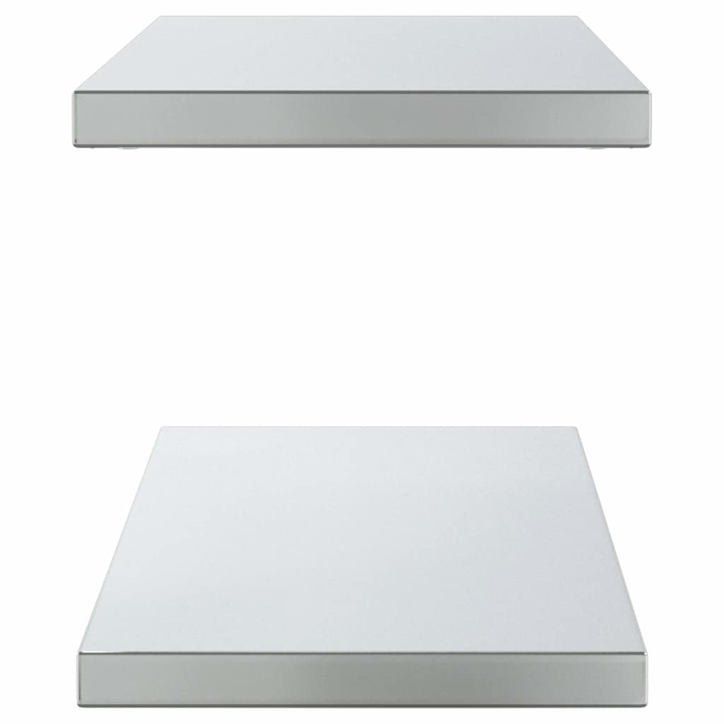 Sieninės lentynos, 2vnt., sidabrinės, 100x30x3cm, plienas