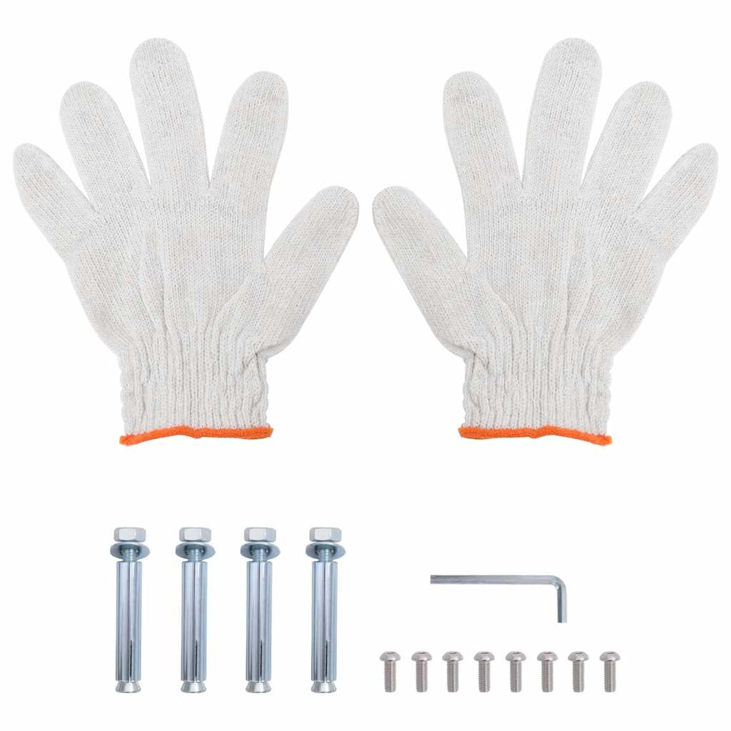 2 pakopų sieninė lentyna, sidabrinė, 100x23,5x60cm, plienas