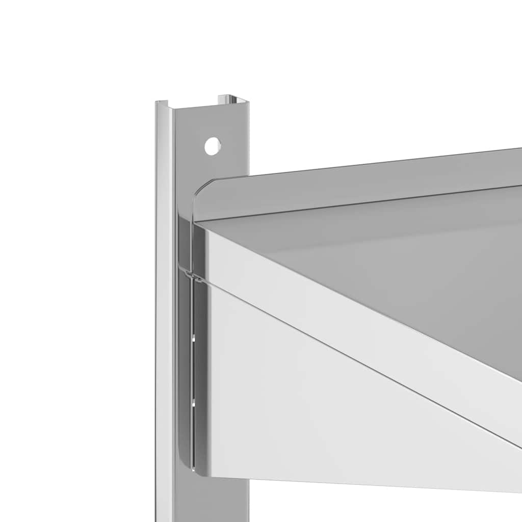 2 pakopų sieninė lentyna, sidabrinė, 50x30x48cm, plienas