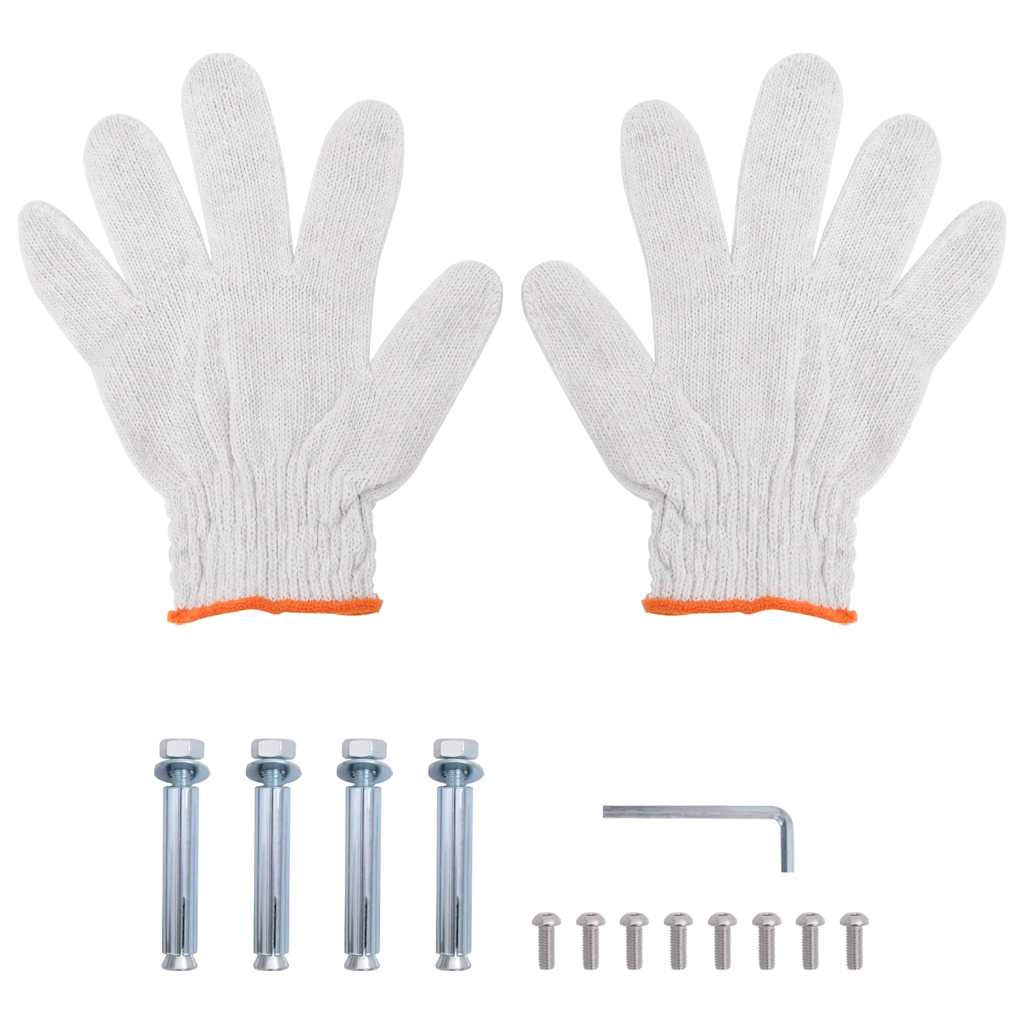 2 pakopų sieninė lentyna, sidabrinė, 50x23,5x48cm, plienas