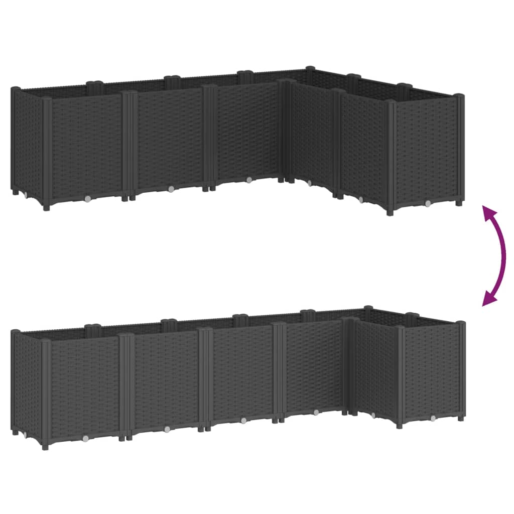 Sodo lovelis, juodos spalvos, 160x120x53cm, PP