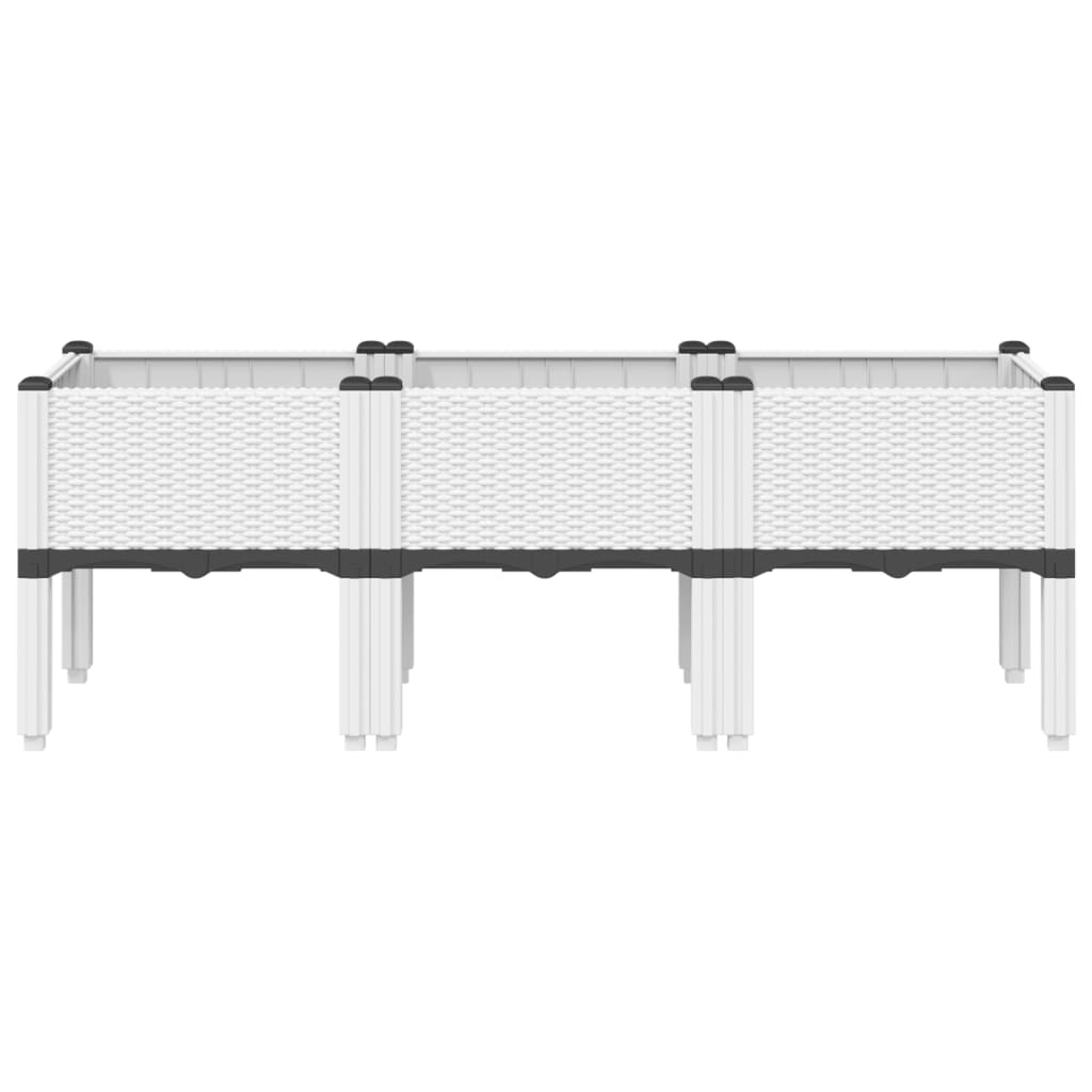 Sodo lovelis su kojomis, baltos spalvos, 120x40x42cm, PP