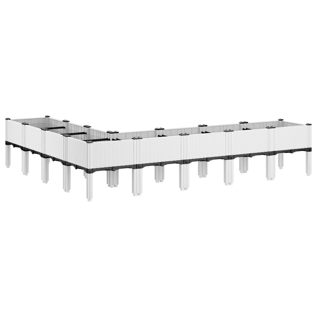 Sodo lovelis su kojomis, baltos spalvos, 200x160x42cm, PP