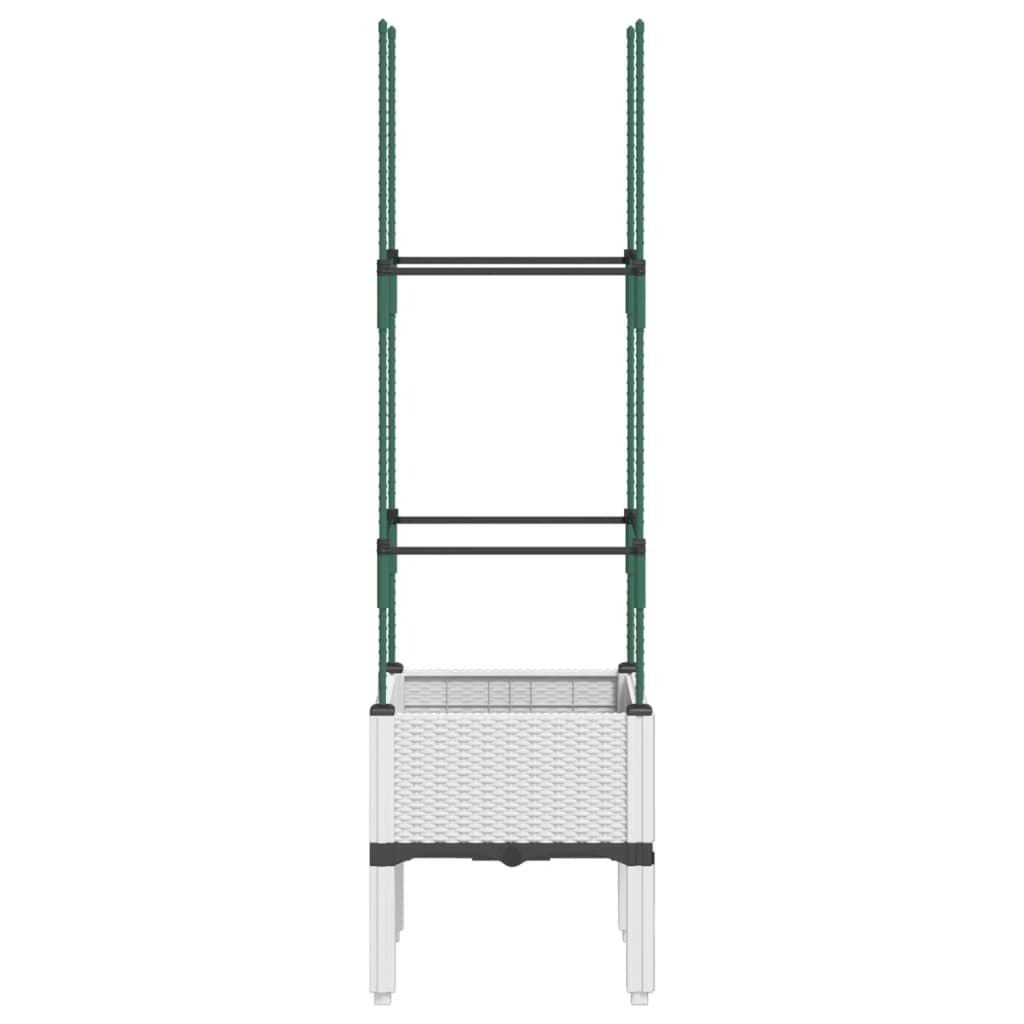 Sodo lovelis su treliažu, baltos spalvos, 40x40x142,5cm, PP