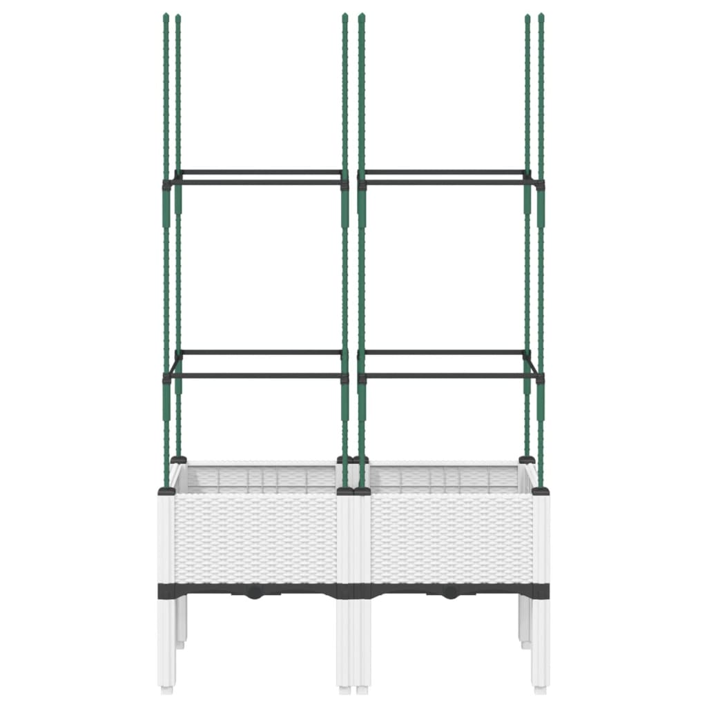 Sodo lovelis su treliažu, baltos spalvos, 80x40x142,5cm, PP