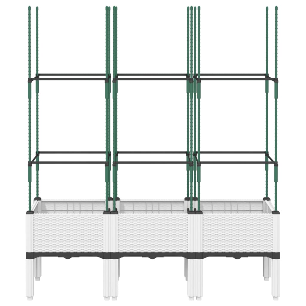 Sodo lovelis su treliažu, baltos spalvos, 120x40x142,5cm, PP