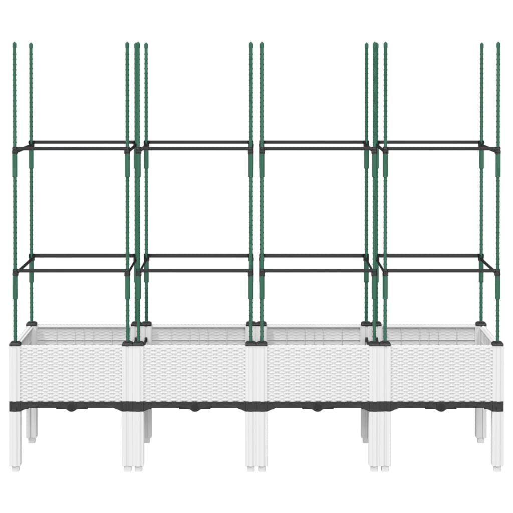 Sodo lovelis su treliažu, baltos spalvos, 160x40x142,5cm, PP