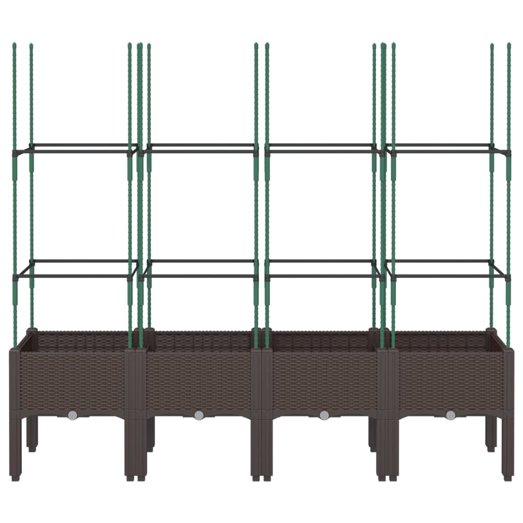 Sodo lovelis su treliažu, rudos spalvos, 160x40x142,5cm, PP