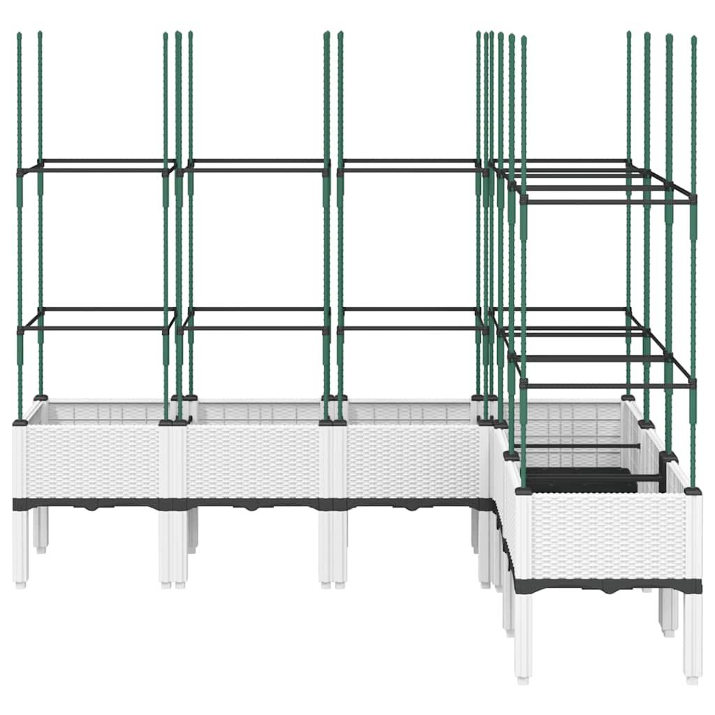 Sodo lovelis su treliažu, baltos spalvos, 160x120x142,5cm, PP