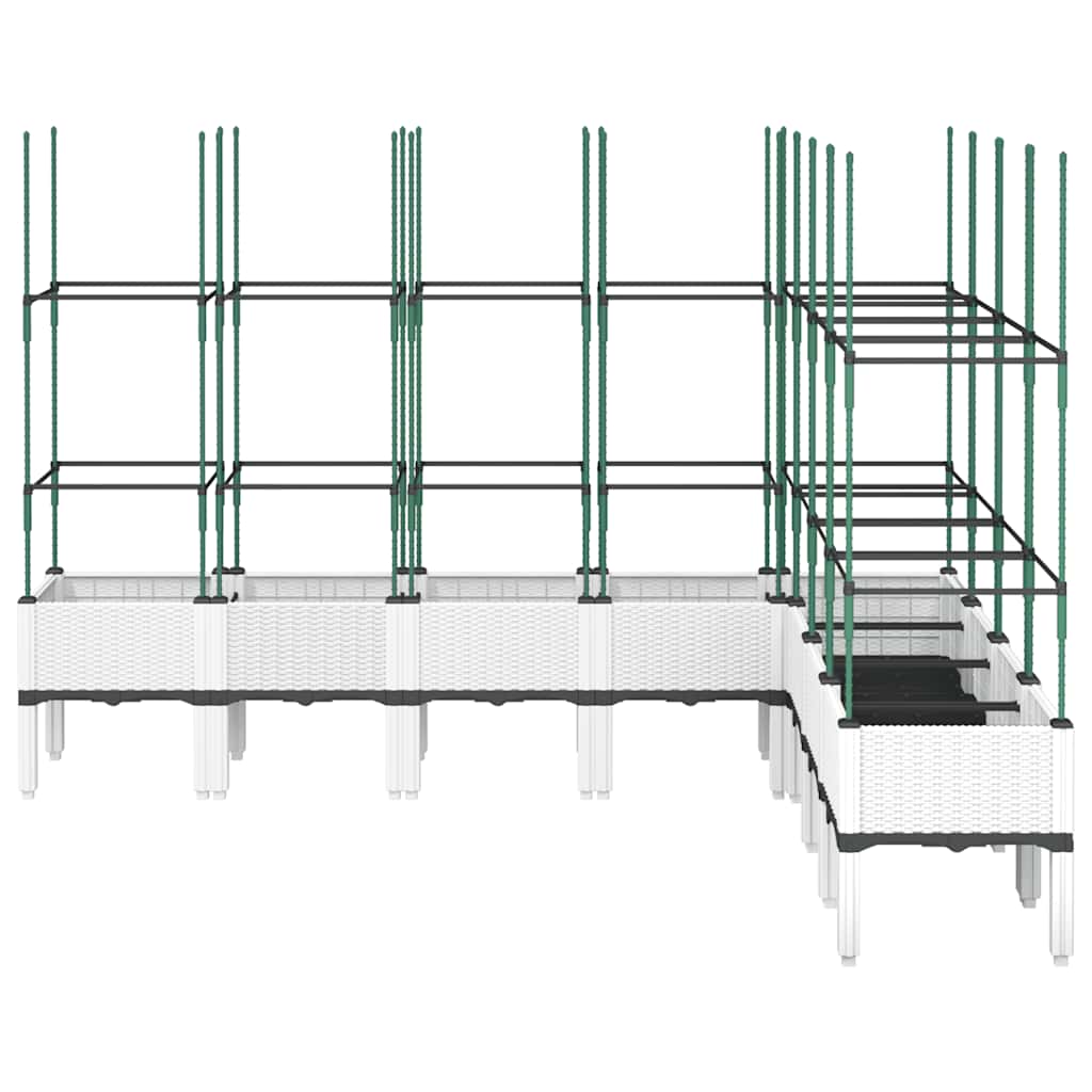Sodo lovelis su treliažu, baltos spalvos, 200x160x142,5cm, PP