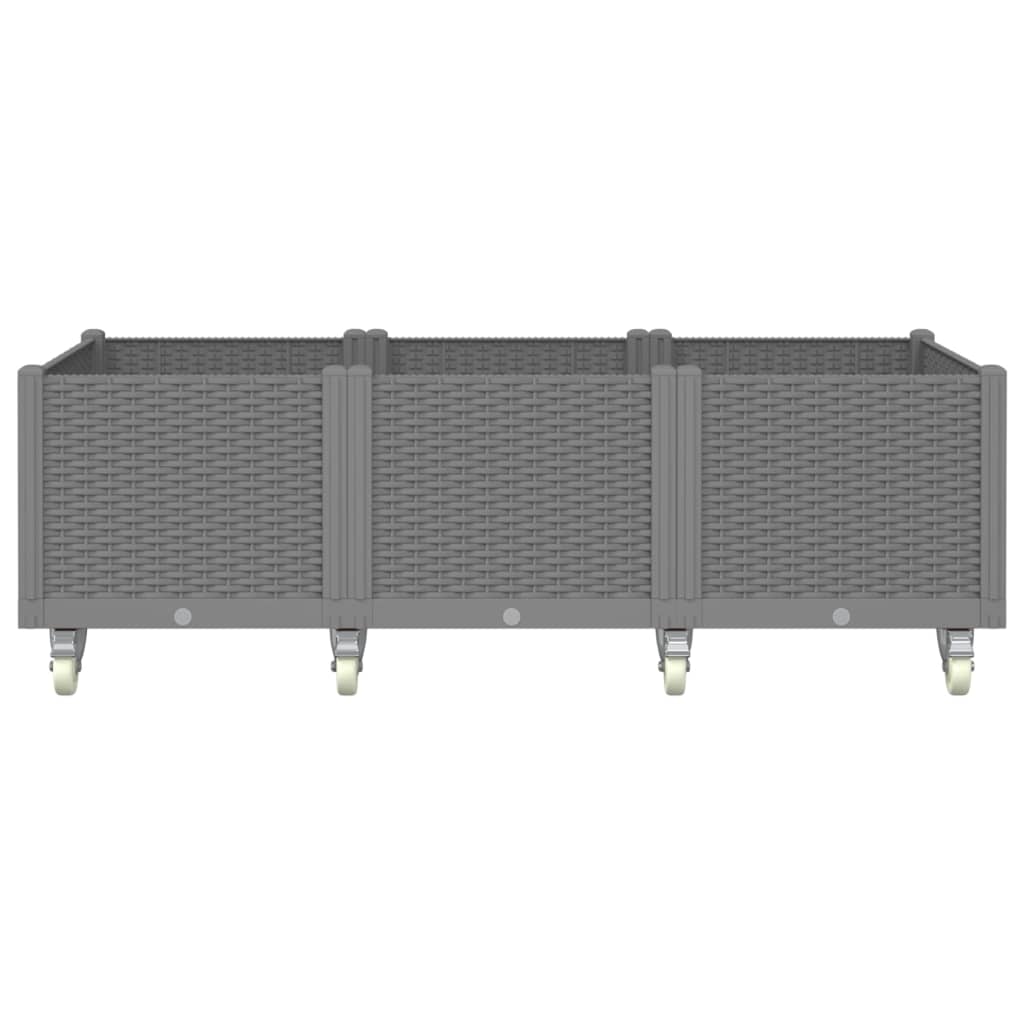 Sodo lovelis su ratukais, šviesiai pilkas, 150x80x54cm, PP