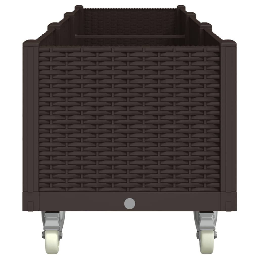 Sodo lovelis su ratukais, rudos spalvos, 240x50x54cm, PP