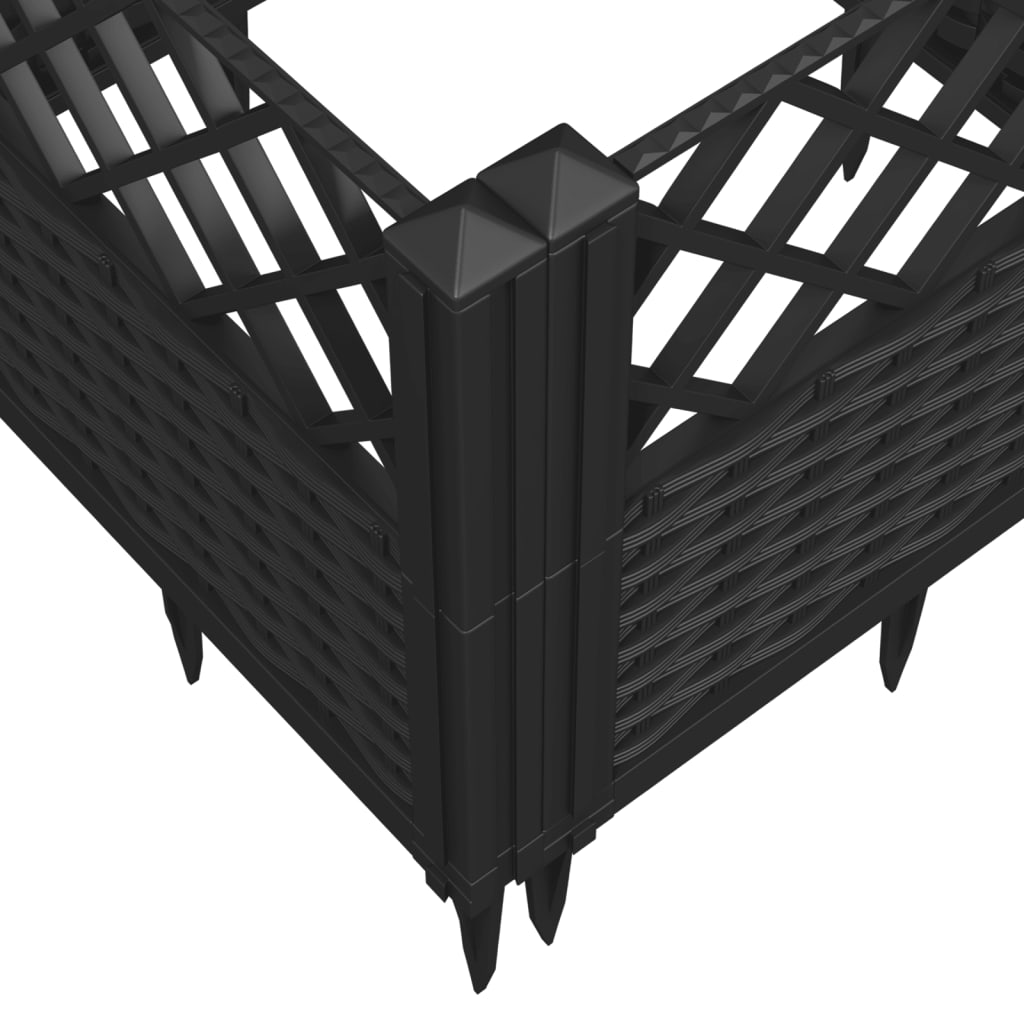 Sodo lovelis su kuoliukais, juodas, 43,5x43,5x43,5cm, PP
