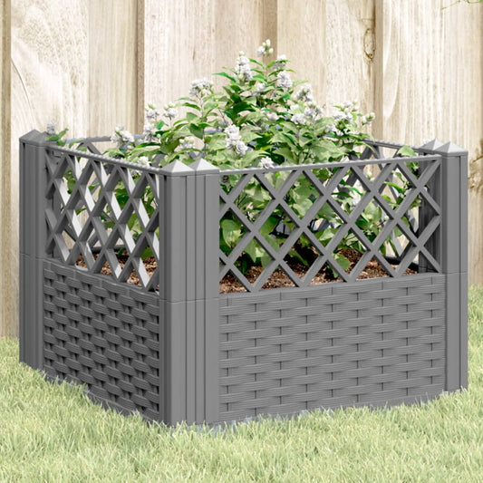 Sodo lovelis su kuoliukais, pilkas, 43,5x43,5x43,5cm, PP