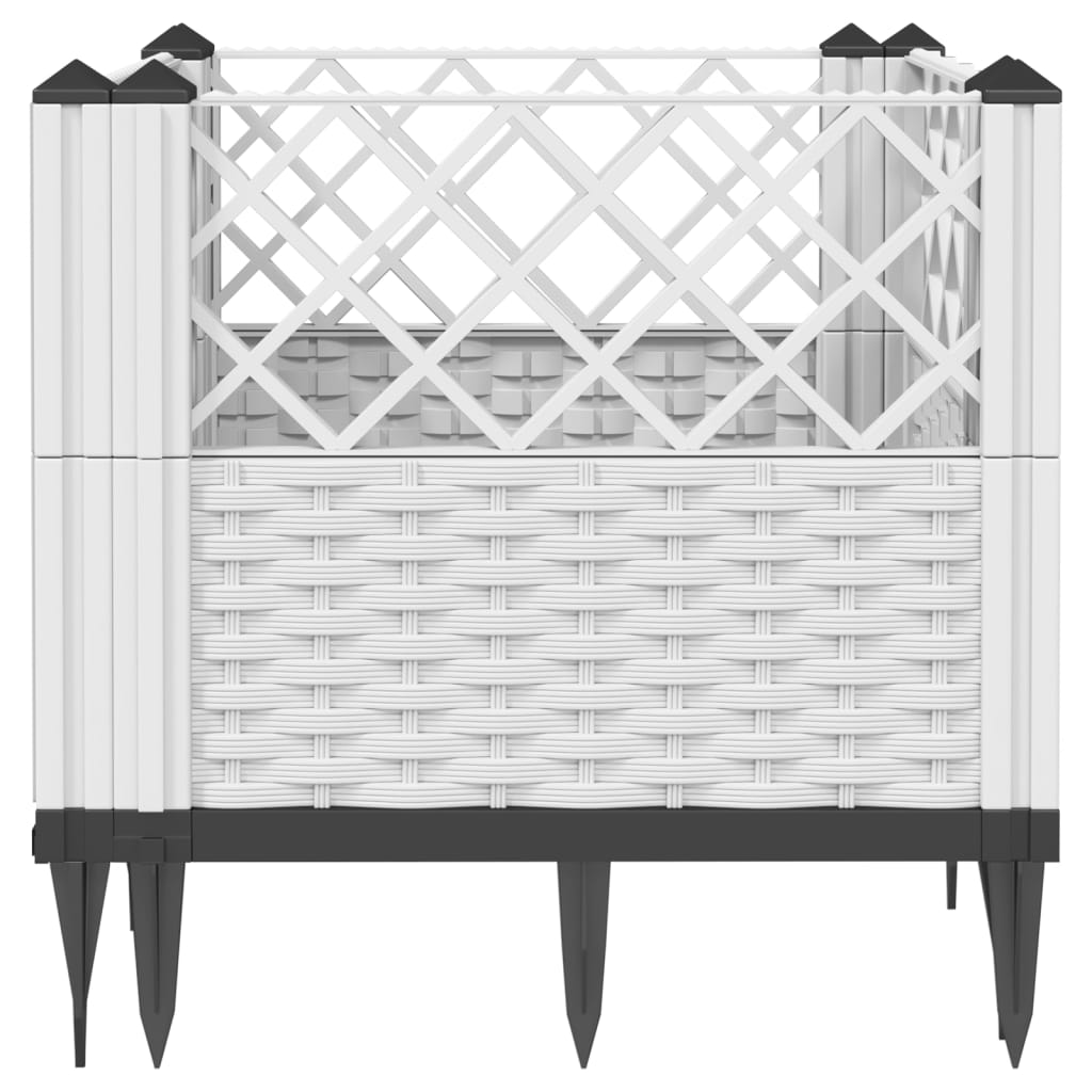 Sodo lovelis su kuoliukais, baltas, 43,5x43,5x43,5cm, PP