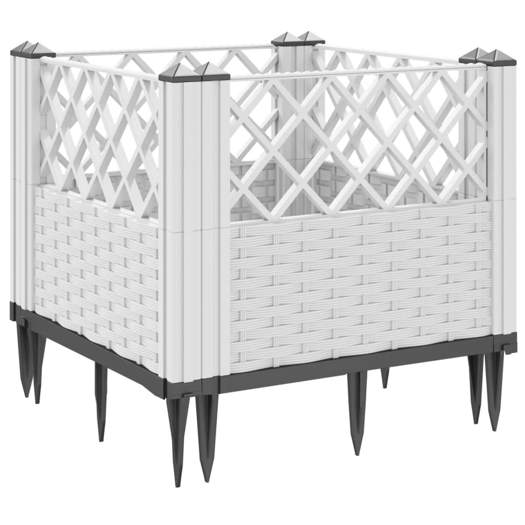 Sodo lovelis su kuoliukais, baltas, 43,5x43,5x43,5cm, PP