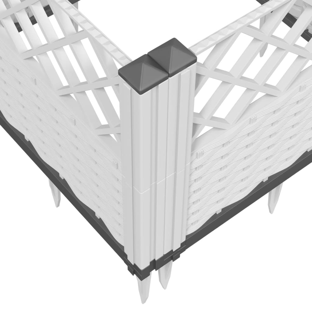 Sodo lovelis su kuoliukais, baltas, 123,5x43,5x43,5cm, PP
