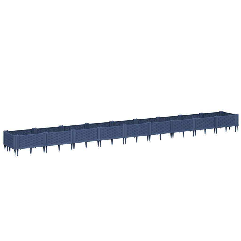 Sodo lovelis su kuoliukais, mėlyna pilkas, 362,5x42,5x28,5cm, PP