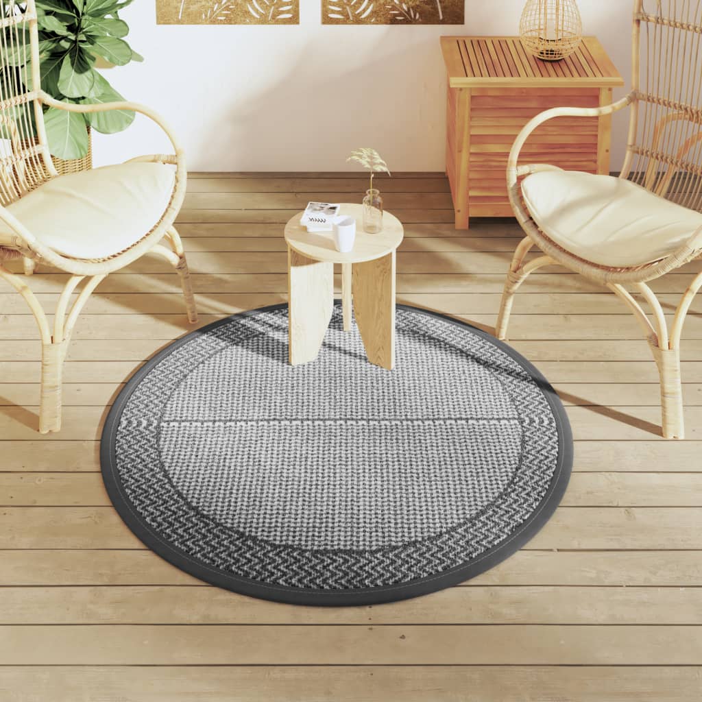 Lauko kilimas, ARAKIL pilkos spalvos, 120cm skersmens, PP